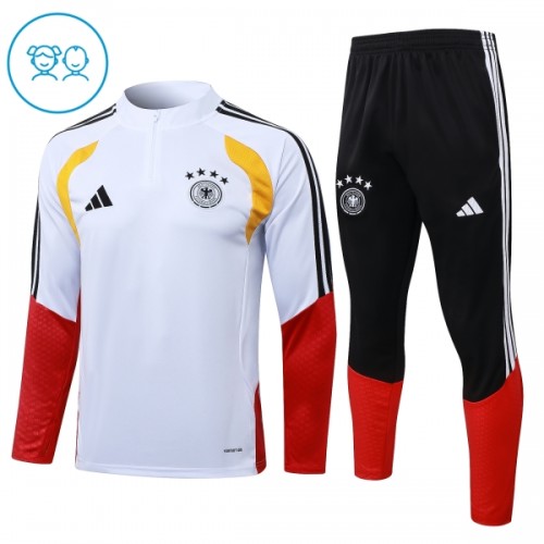 Alemania Niño Sudadera De Entrenamiento 1/4-Zip 2026-27 Blanca Alemania Niño Sudadera De Entrenamiento 1/4-Zip 2026-27 Blanca