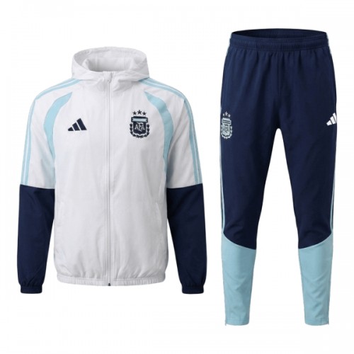 Argentina Chaqueta De Entrenamiento Con Capucha 2026-27 Blanca Argentina Chaqueta De Entrenamiento Con Capucha 2026-27 Blanca