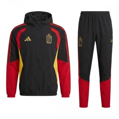 Bélgica Chaqueta De Entrenamiento Con Capucha 2026-27 Negra Bélgica Chaqueta De Entrenamiento Con Capucha 2026-27 Negra