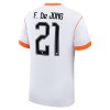 Conjunto/Equipación Países Bajos Frenkie de Jong 21 Niño Segunda Copa Mundial 2026