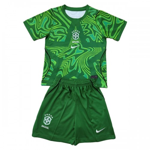 Conjunto/Equipación Portero Brasil Niño Primera Copa Mundial 2026 Verde Conjunto/Equipación Portero Brasil Niño Primera Copa Mundial 2026 Verde