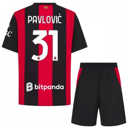Conjunto/Equipación AC Milan Pavlovic 31 Niño Primera 2026-27 Conjunto/Equipación AC Milan Pavlovic 31 Niño Primera 2026-27