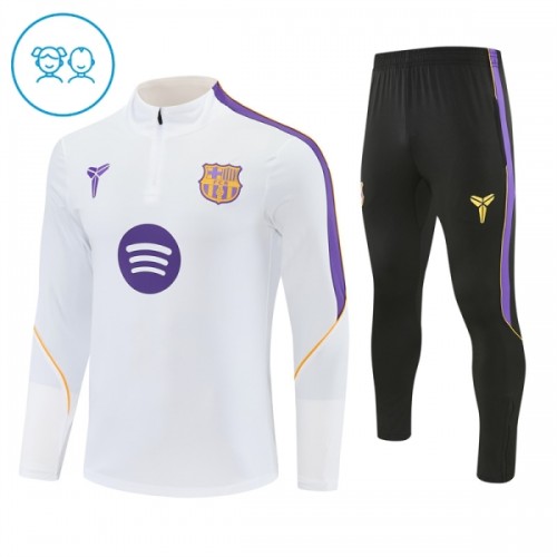 Barcelona Niño Sudadera De Entrenamiento 1/4-Zip 2026-27 Blanca Barcelona Niño Sudadera De Entrenamiento 1/4-Zip 2026-27 Blanca