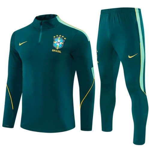 Brasil Sudadera De Entrenamiento 1/4-Zip 2026-27 Verde Brasil Sudadera De Entrenamiento 1/4-Zip 2026-27 Verde