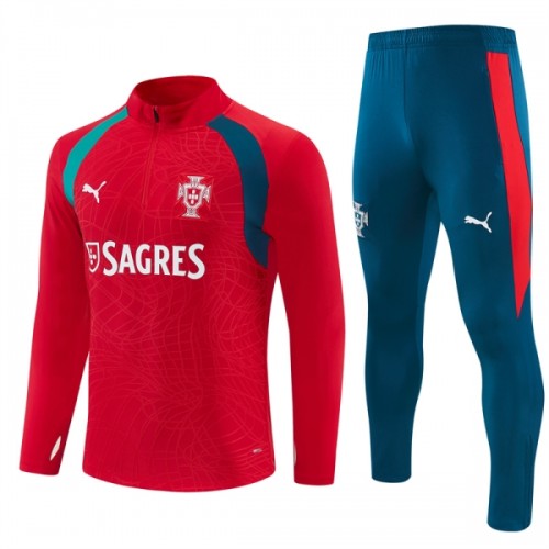 Portugal Sudadera De Entrenamiento 1/4-Zip 2026-27 Roja Portugal Sudadera De Entrenamiento 1/4-Zip 2026-27 Roja