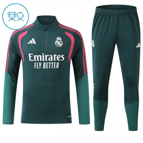 Real Madrid Niño Sudadera De Entrenamiento 1/4-Zip 2026-27 Verde Real Madrid Niño Sudadera De Entrenamiento 1/4-Zip 2026-27 Verde